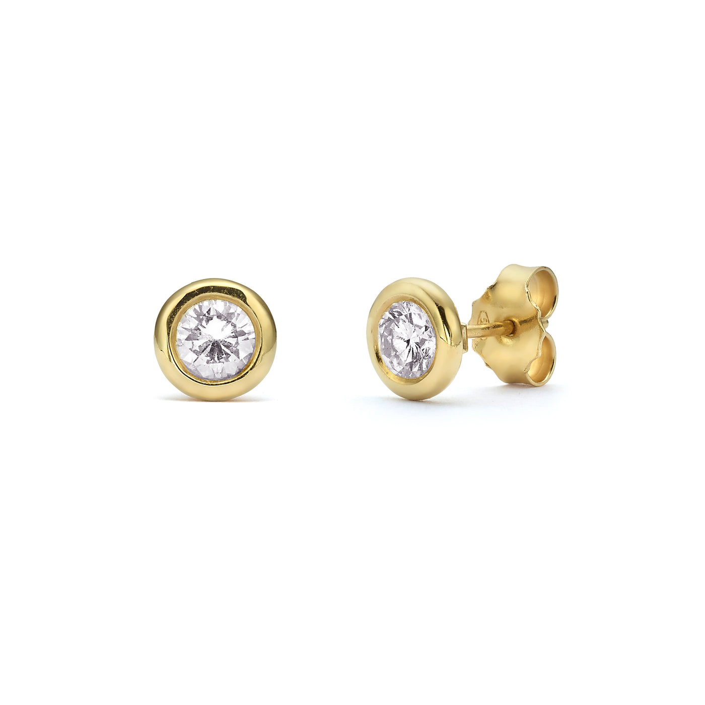Diamond Bezel Stud Earrings