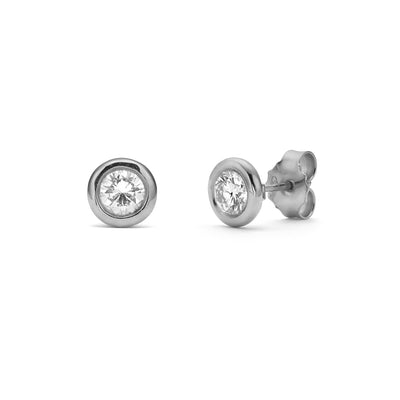 Diamond Bezel Stud Earrings