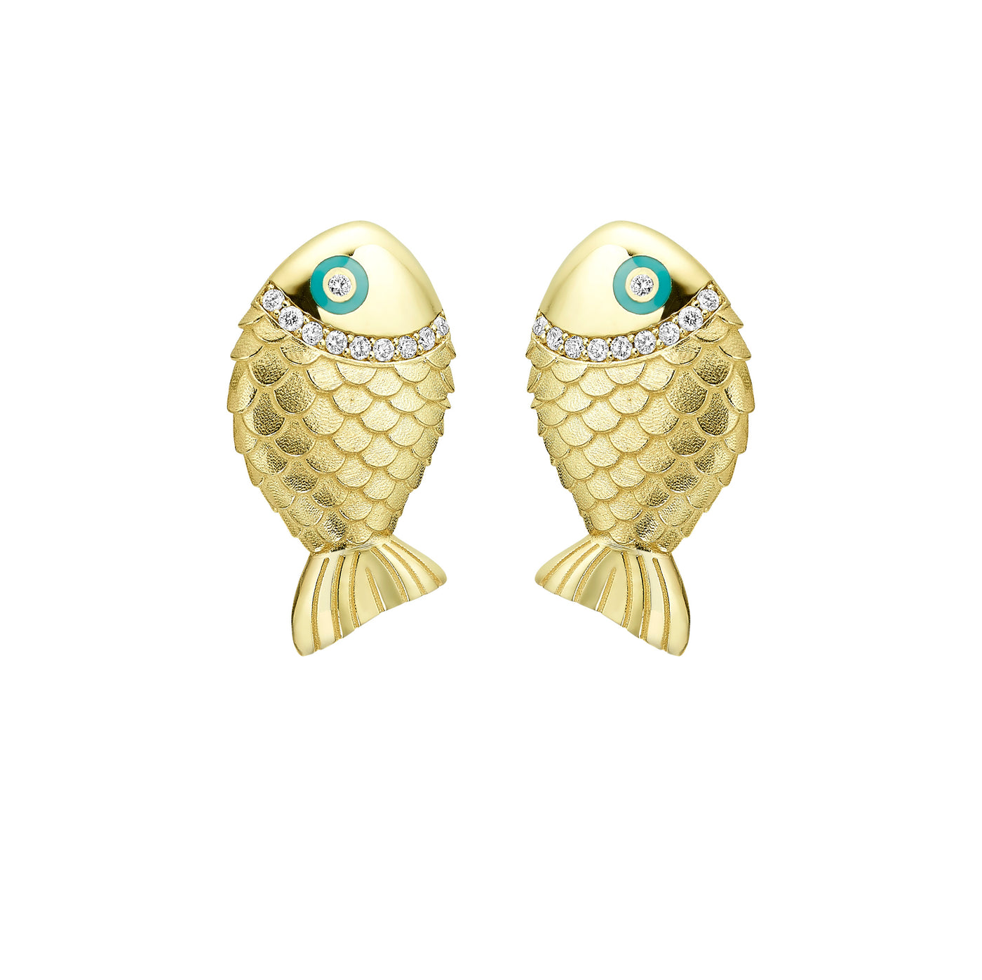 Gold fish earrings