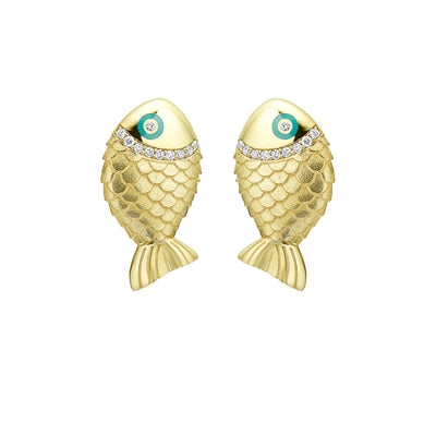 Gold fish earrings