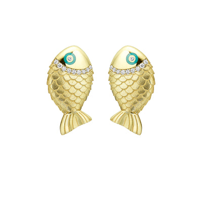 Gold fish earrings