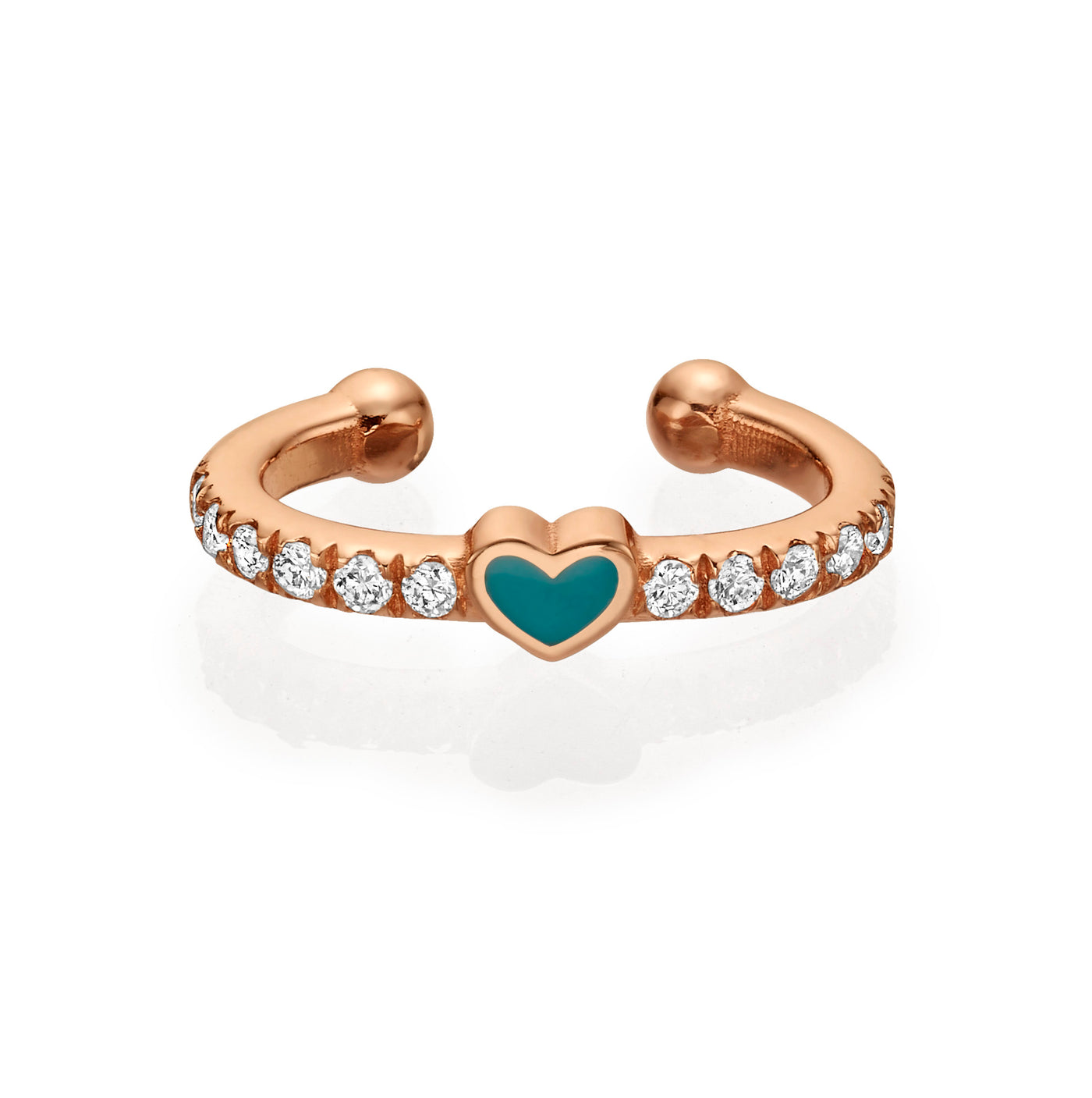 Heart diamonds ear cruff