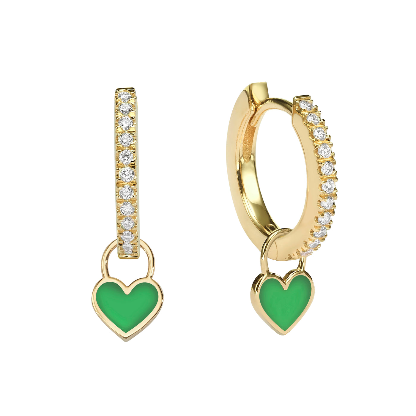 Midi Gypsy hearts earrings- Green