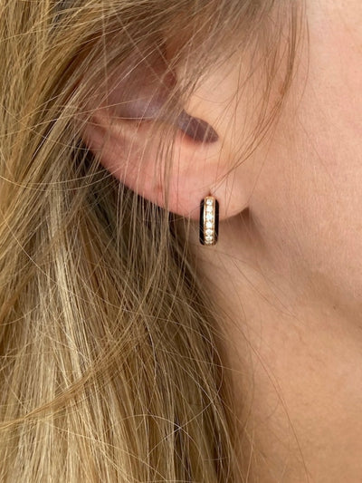 enamel diamonds earring