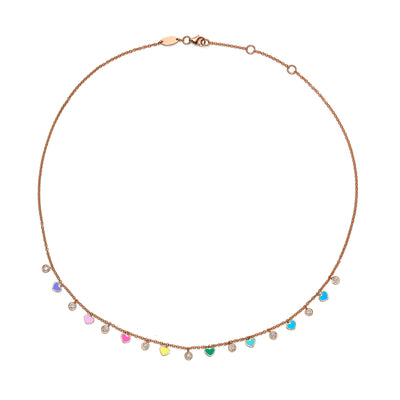 Luna diamonds hearts Necklace - multi colors