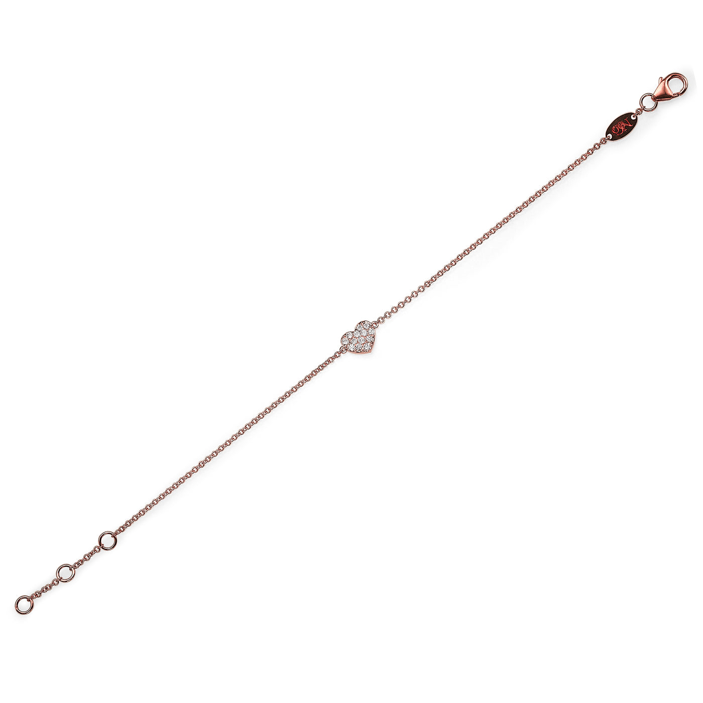 Double side diamonds heart Bracelet (M)
