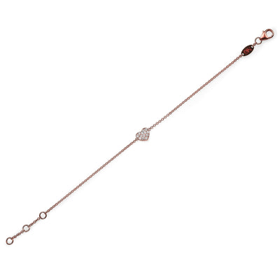 Double side diamonds heart Bracelet (M)