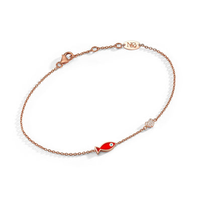 Fish Diamonds Heart Bracelet