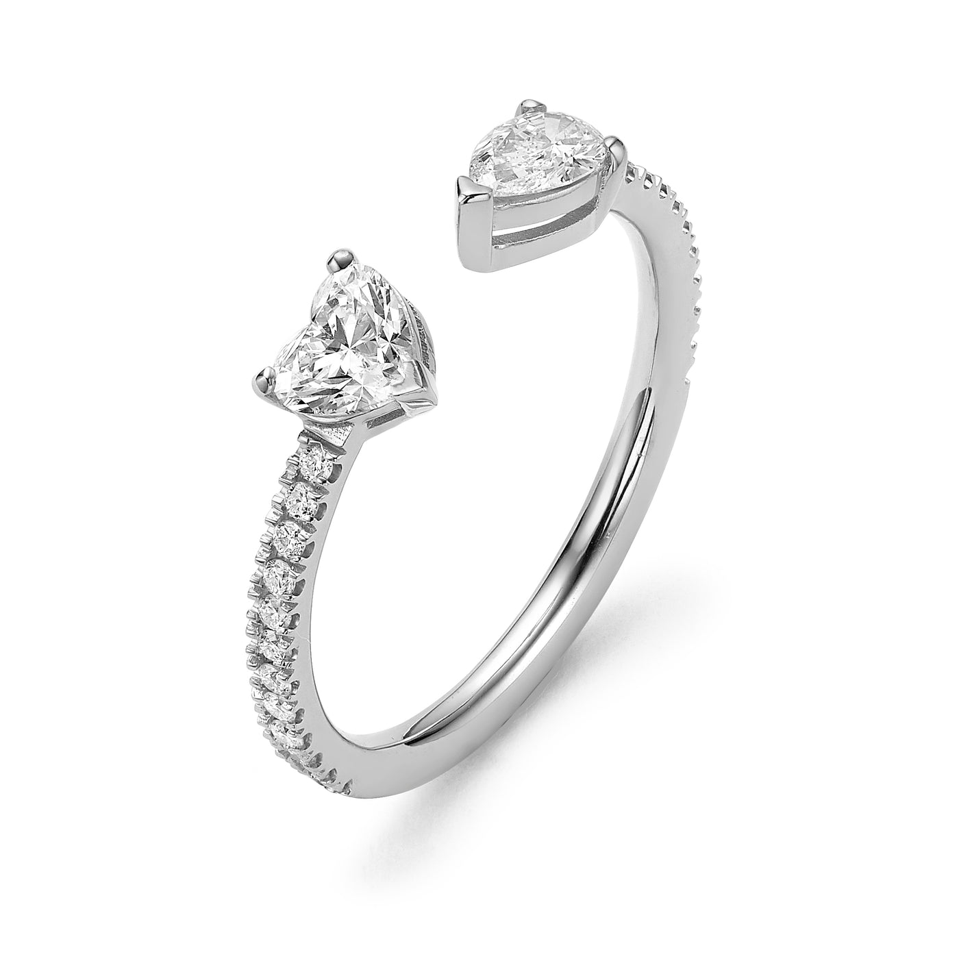 Open heart pear Ring