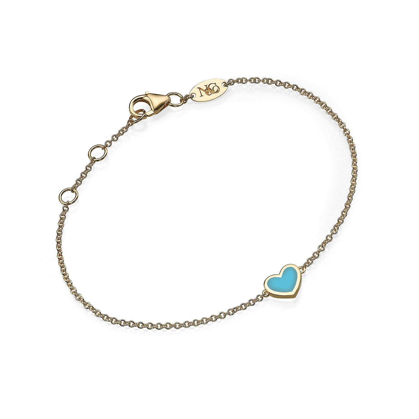 Double side diamonds heart Bracelet (M)