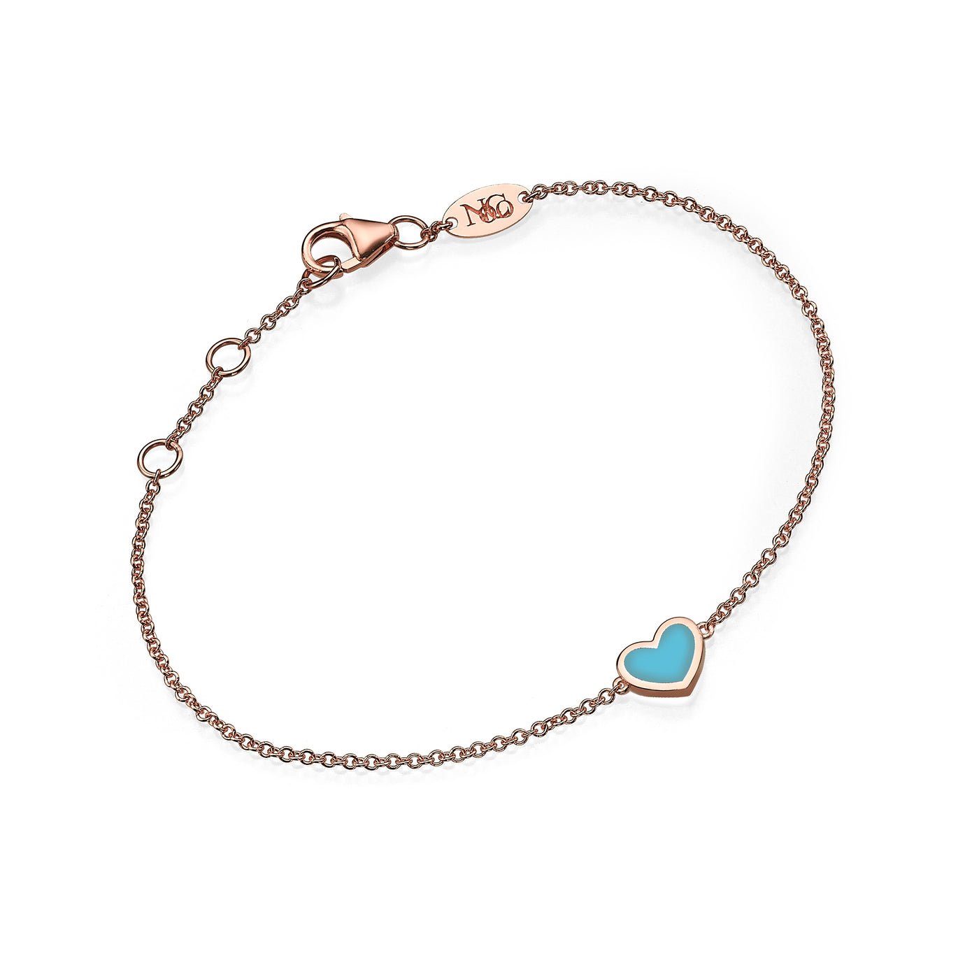 Double side diamonds heart Bracelet (M)