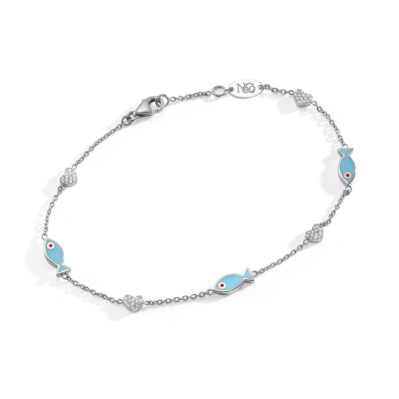 Fish & Diamonds Hearts Bracelet