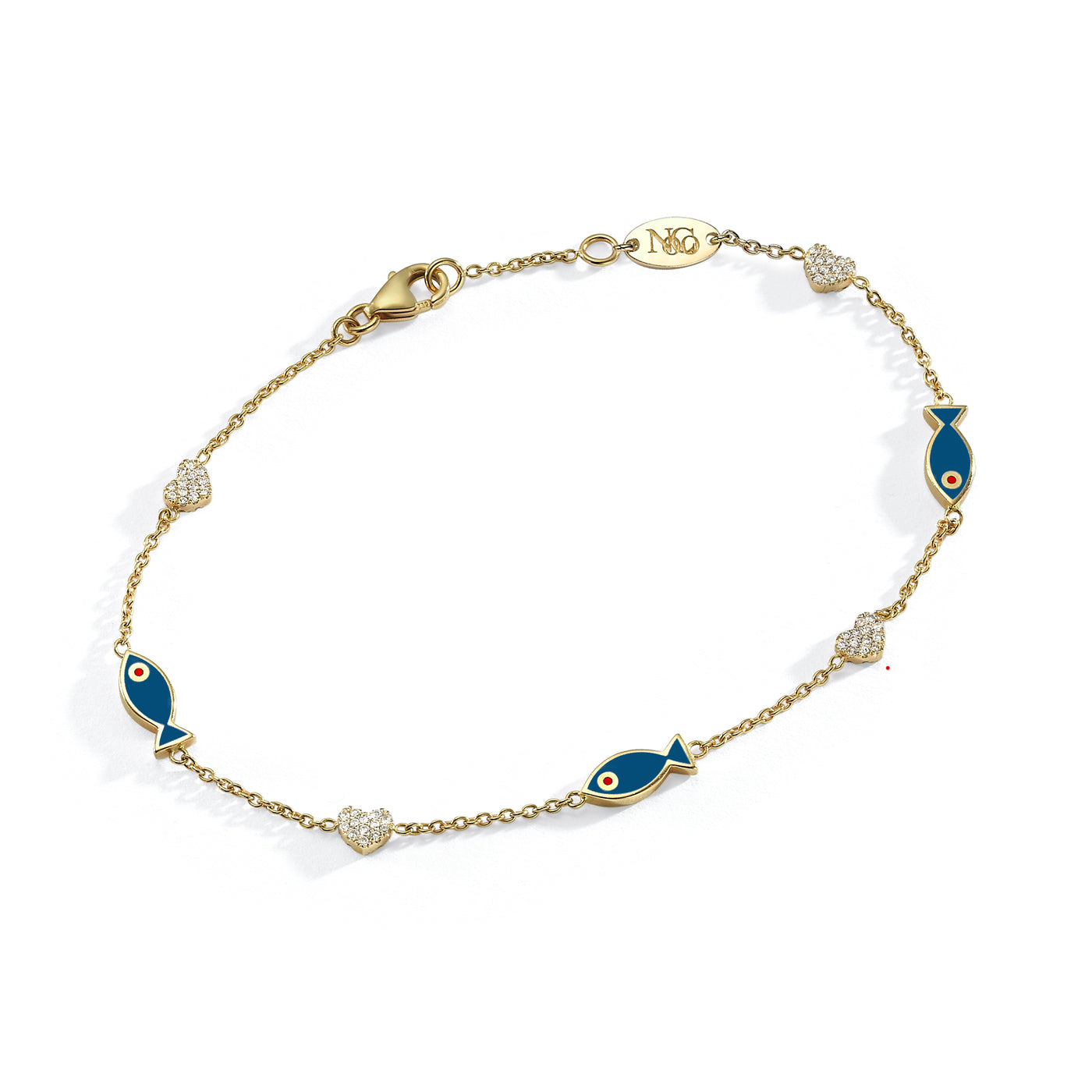 Fish & Diamonds Hearts Bracelet