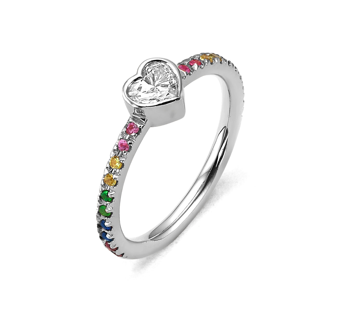 Rainbow heart Ring