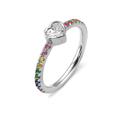 Rainbow heart Ring