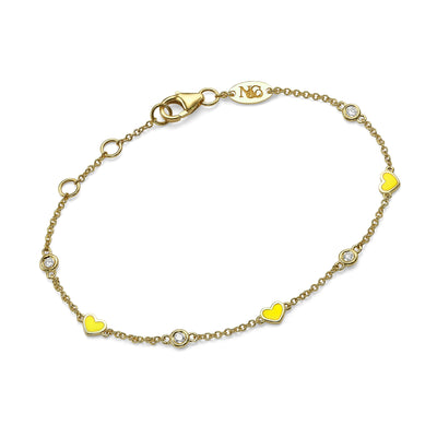 Hearts diamonds bracelet
