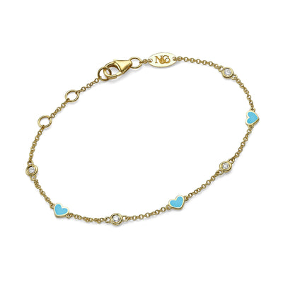 Hearts diamonds bracelet