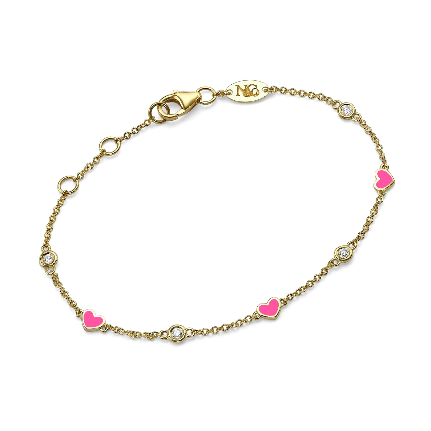 Hearts diamonds bracelet