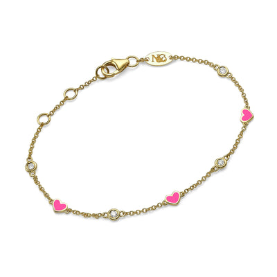 Hearts diamonds bracelet