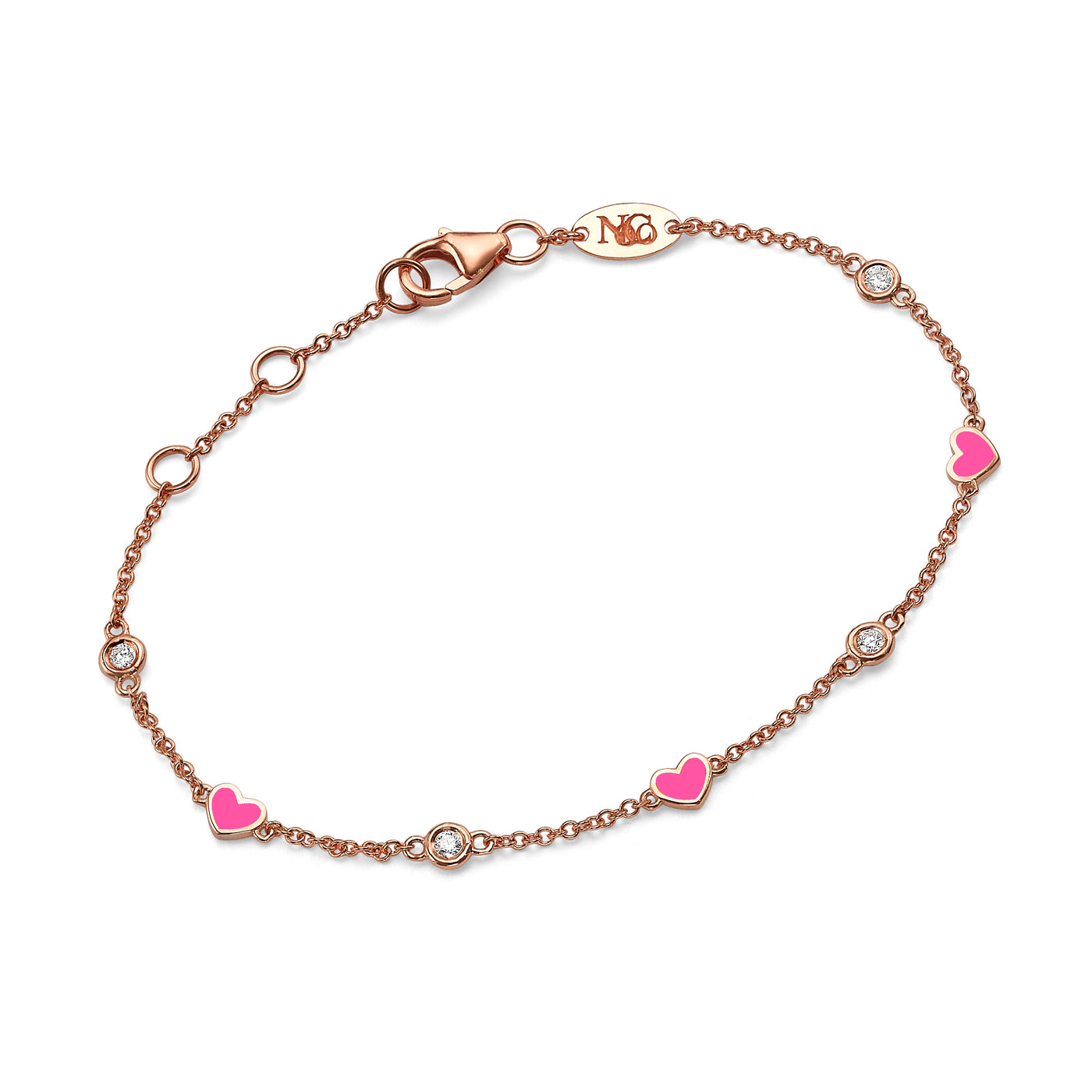 Hearts diamonds bracelet