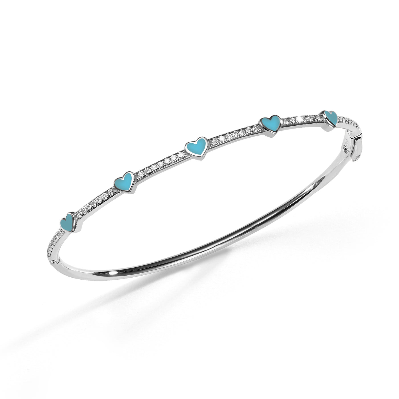 5 Hearts medium bangle bracelet- turquoise