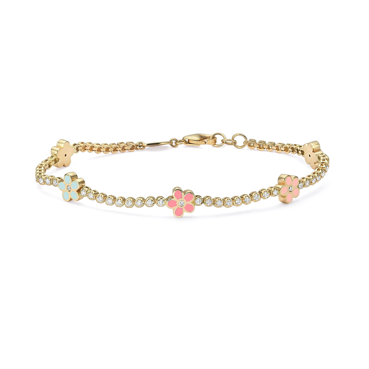 5 flowers tennis bracelet