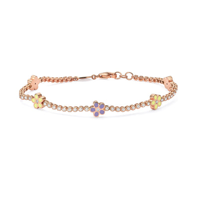 5 flowers tennis bracelet