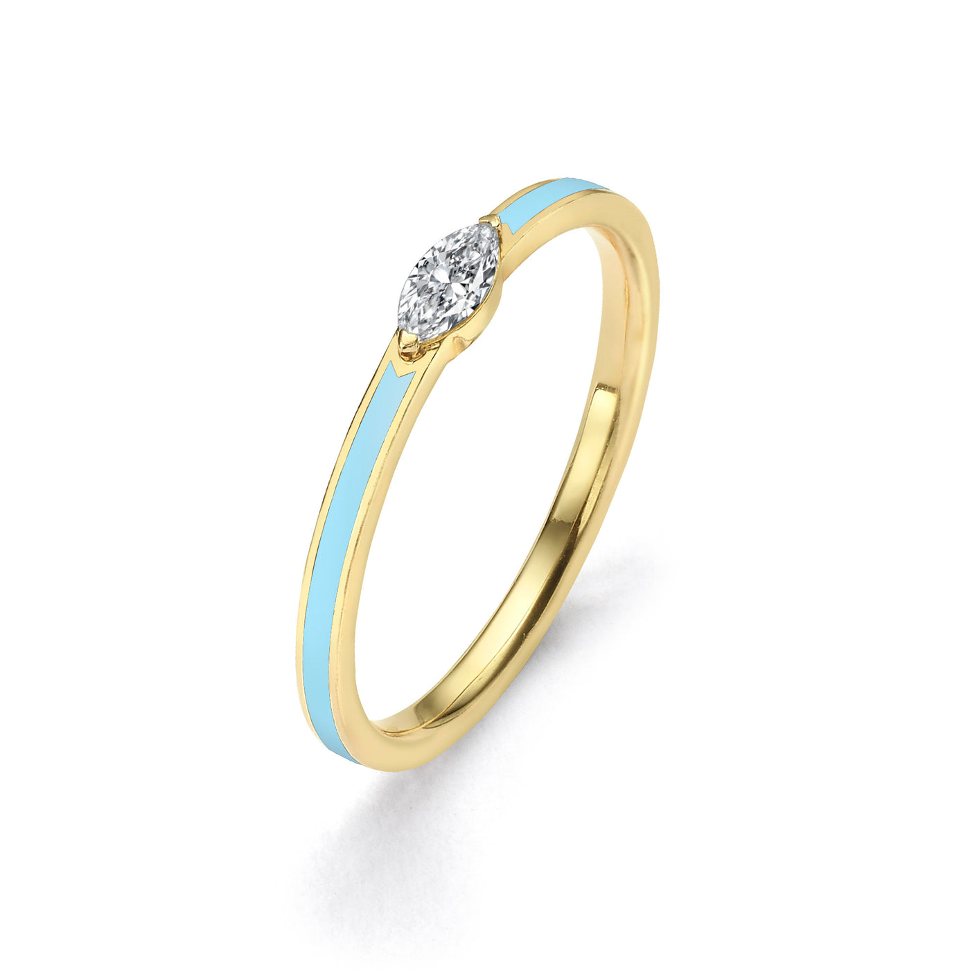 Enamel marquise ring- light blue