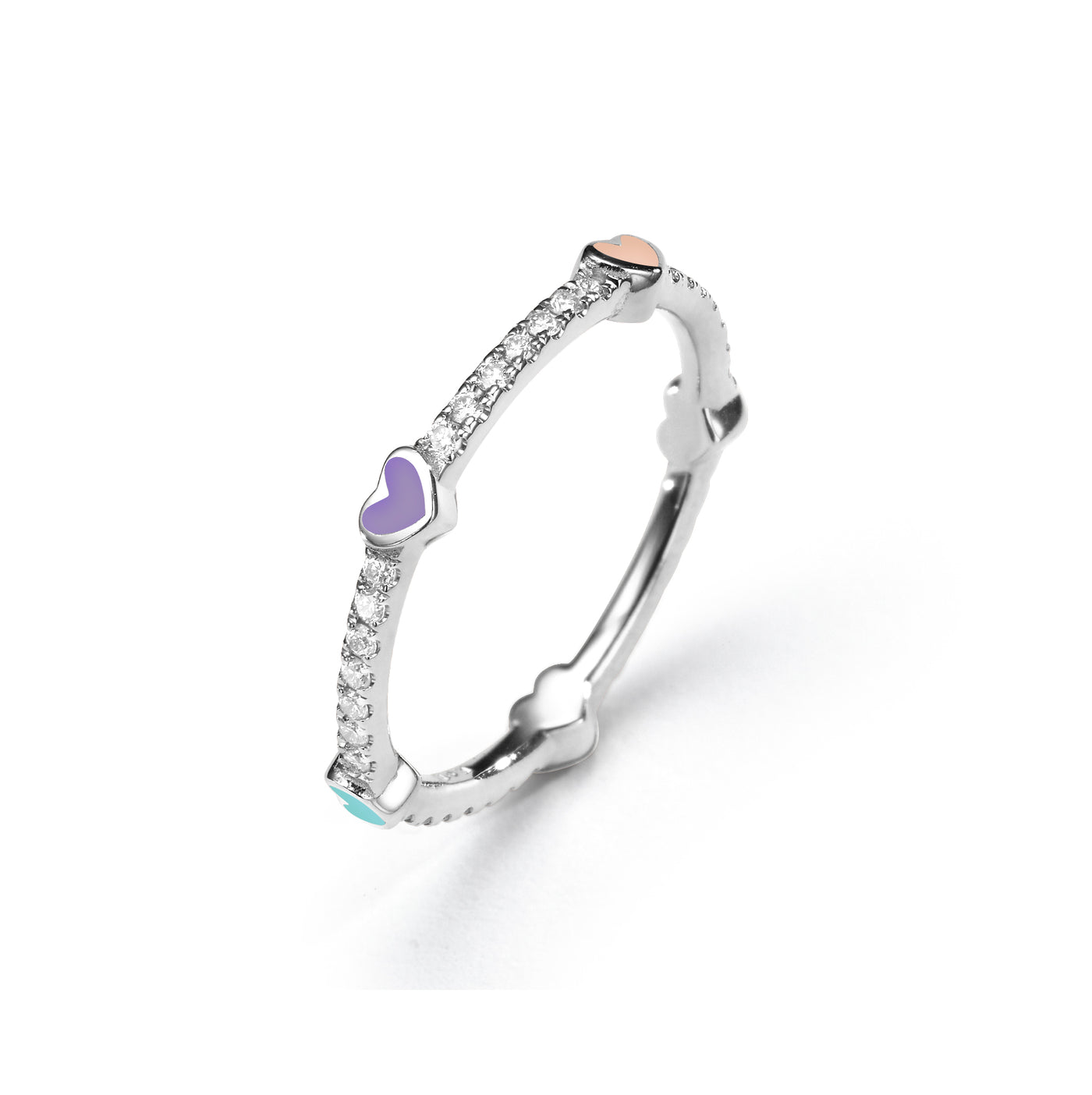 5 Hearts Classic Diamonds Ring- MULTI