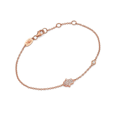 Diamonds enamel HAMSA heart Bracelet