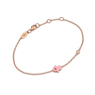 Diamonds enamel HAMSA Bracelet