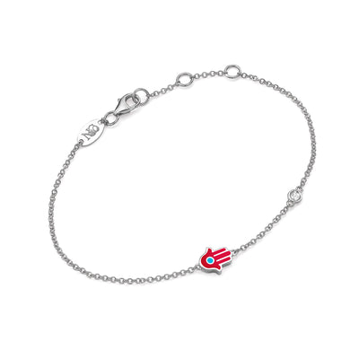 Diamonds enamel HAMSA Bracelet