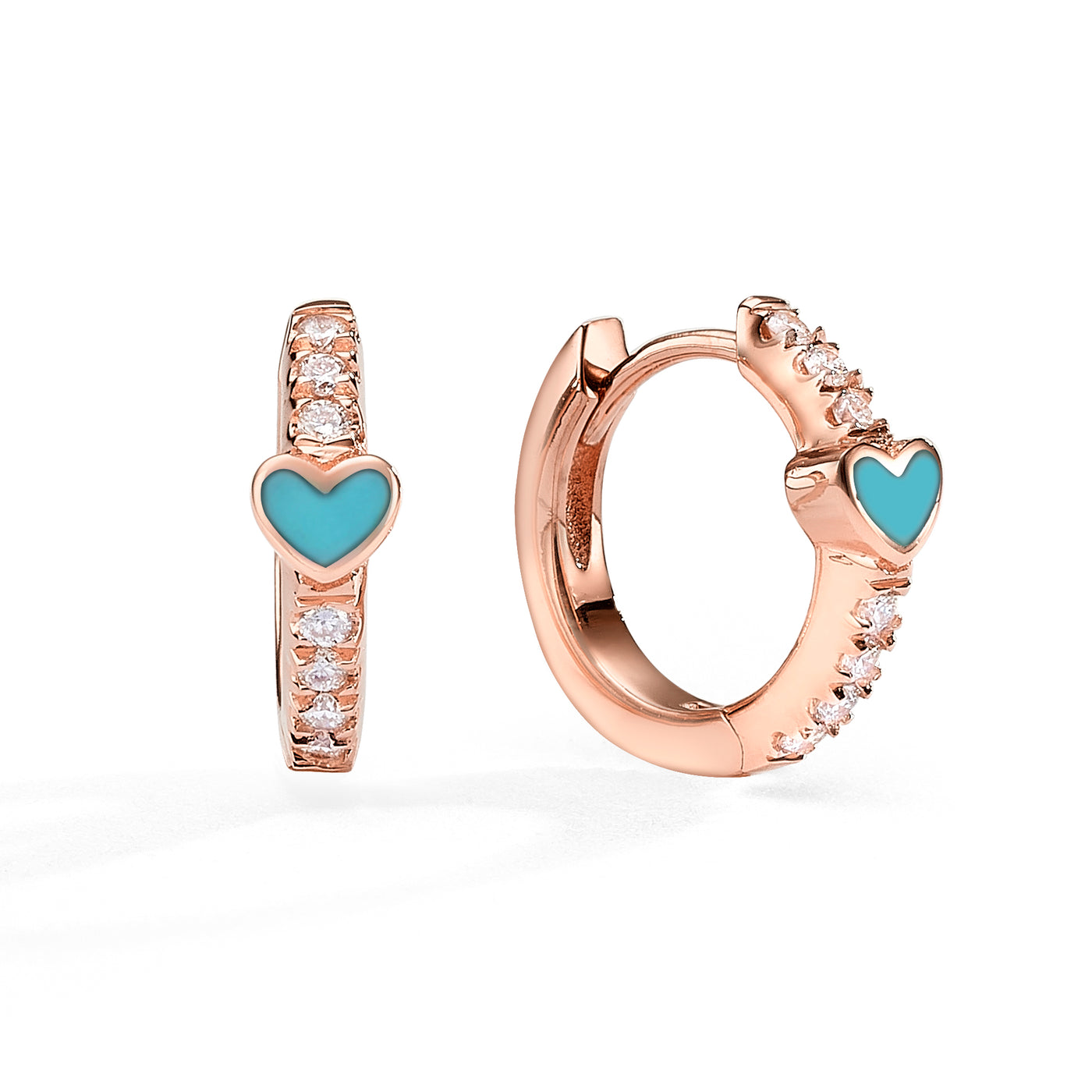 Hearts mini Gypsy earrings- turquoise