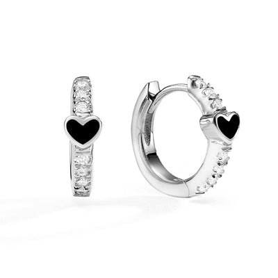 Hearts mini Gypsy earrings- black