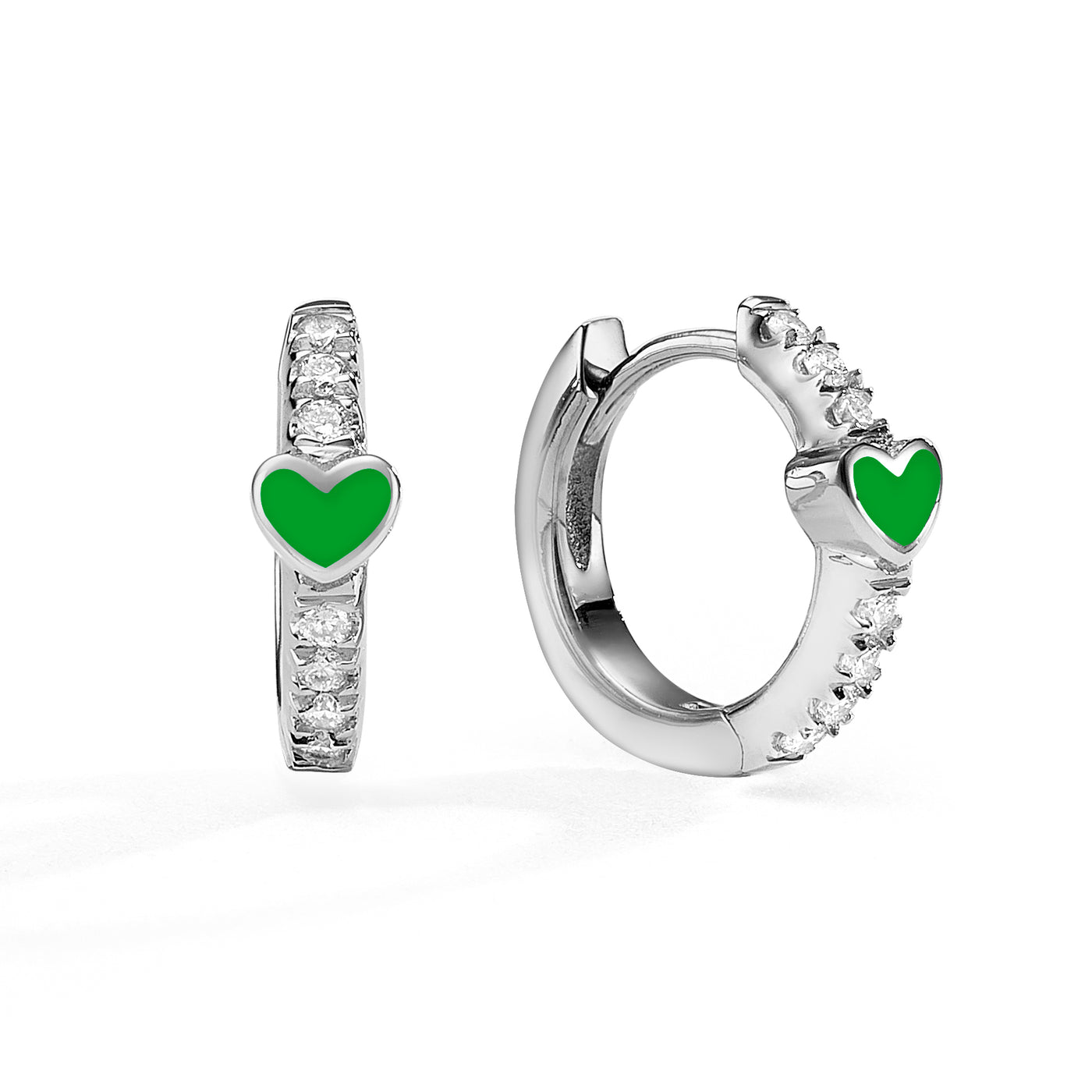 Hearts mini Gypsy earrings- green