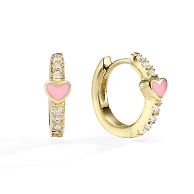 Hearts mini Gypsy earrings- light pink