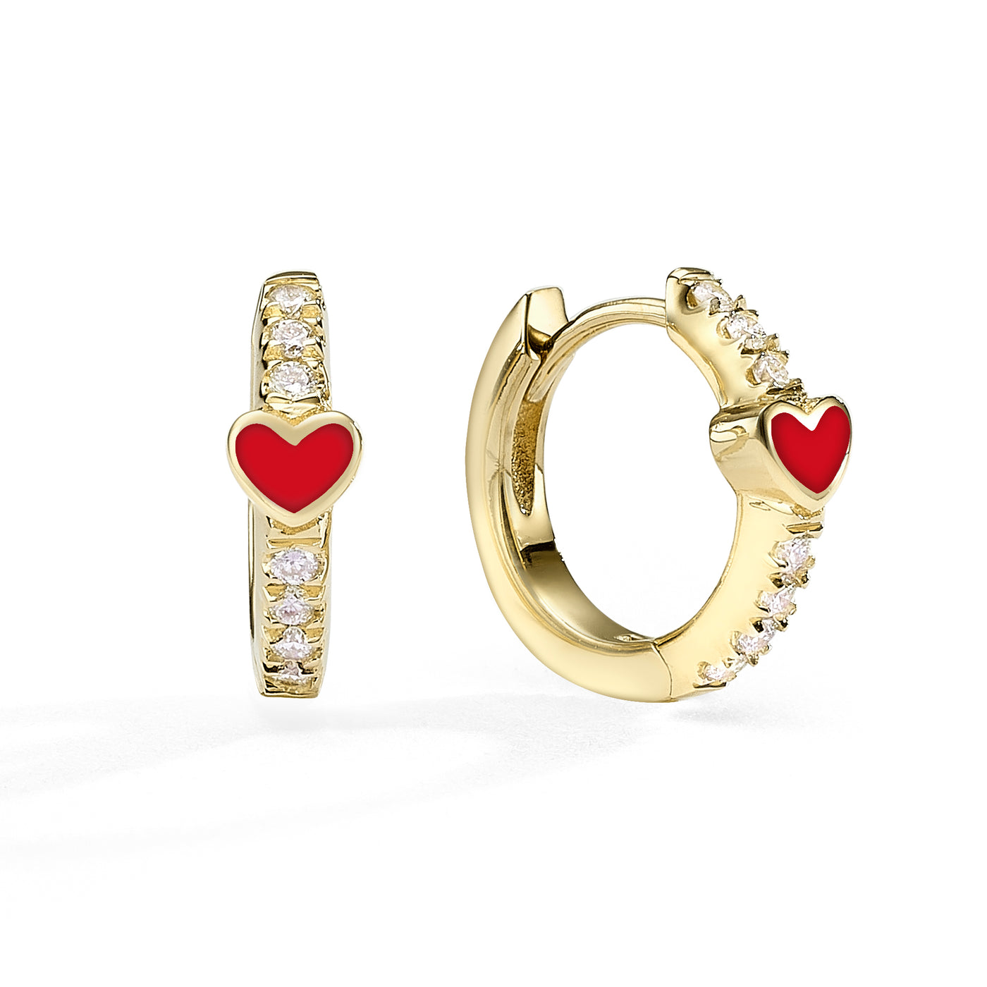 Hearts mini Gypsy earrings- red