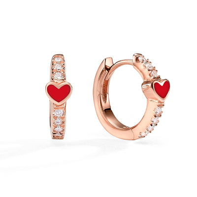 Hearts mini Gypsy earrings- red