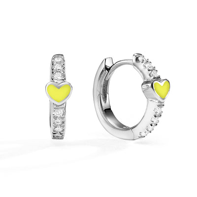 Hearts mini Gypsy earrings- yellow
