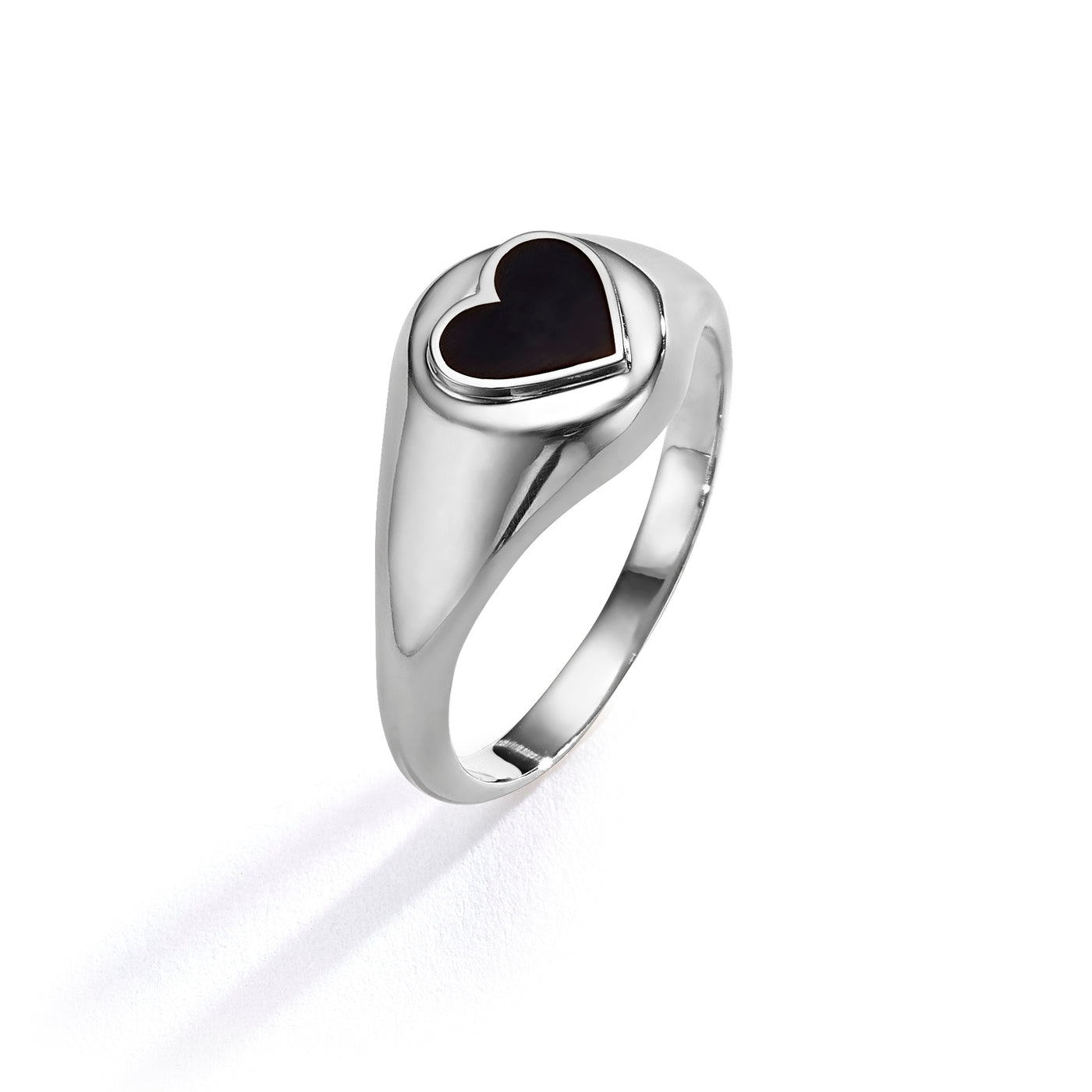 Heart Pinky ring- black