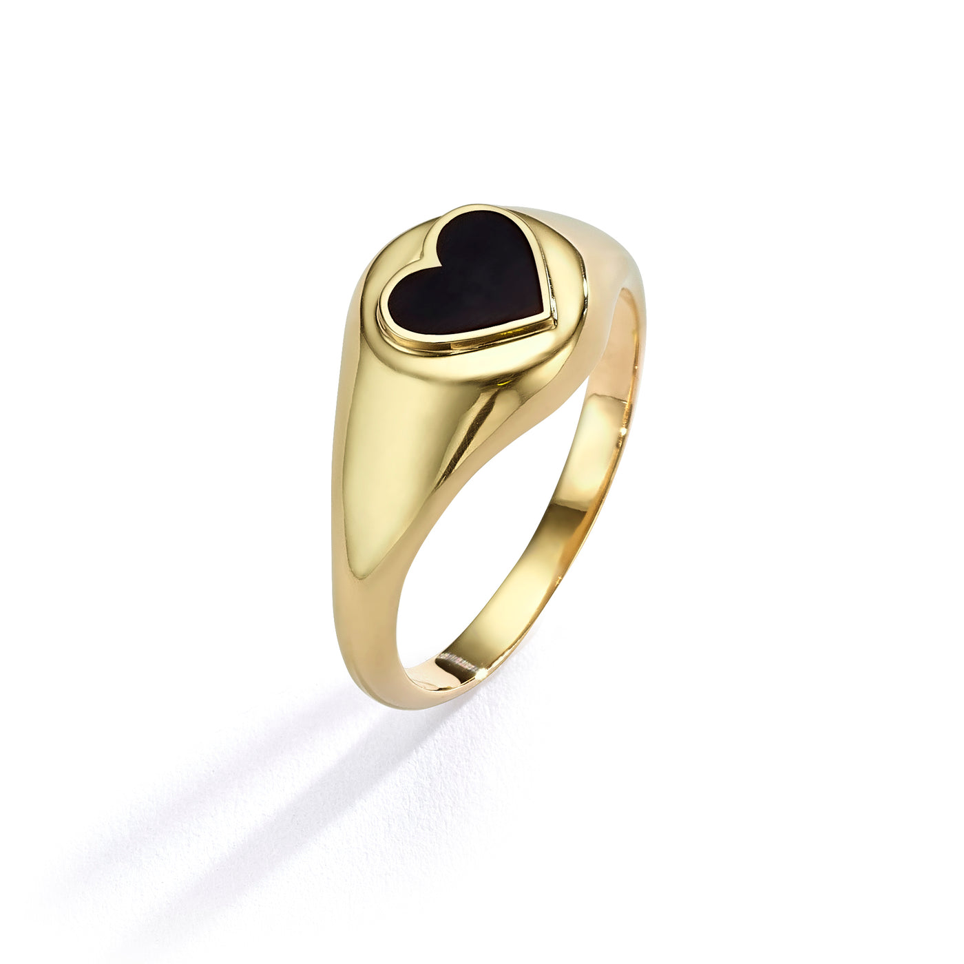 Gold heart pinky ring sale