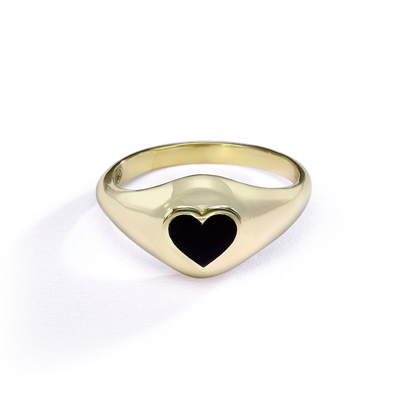Heart Pinky ring- black