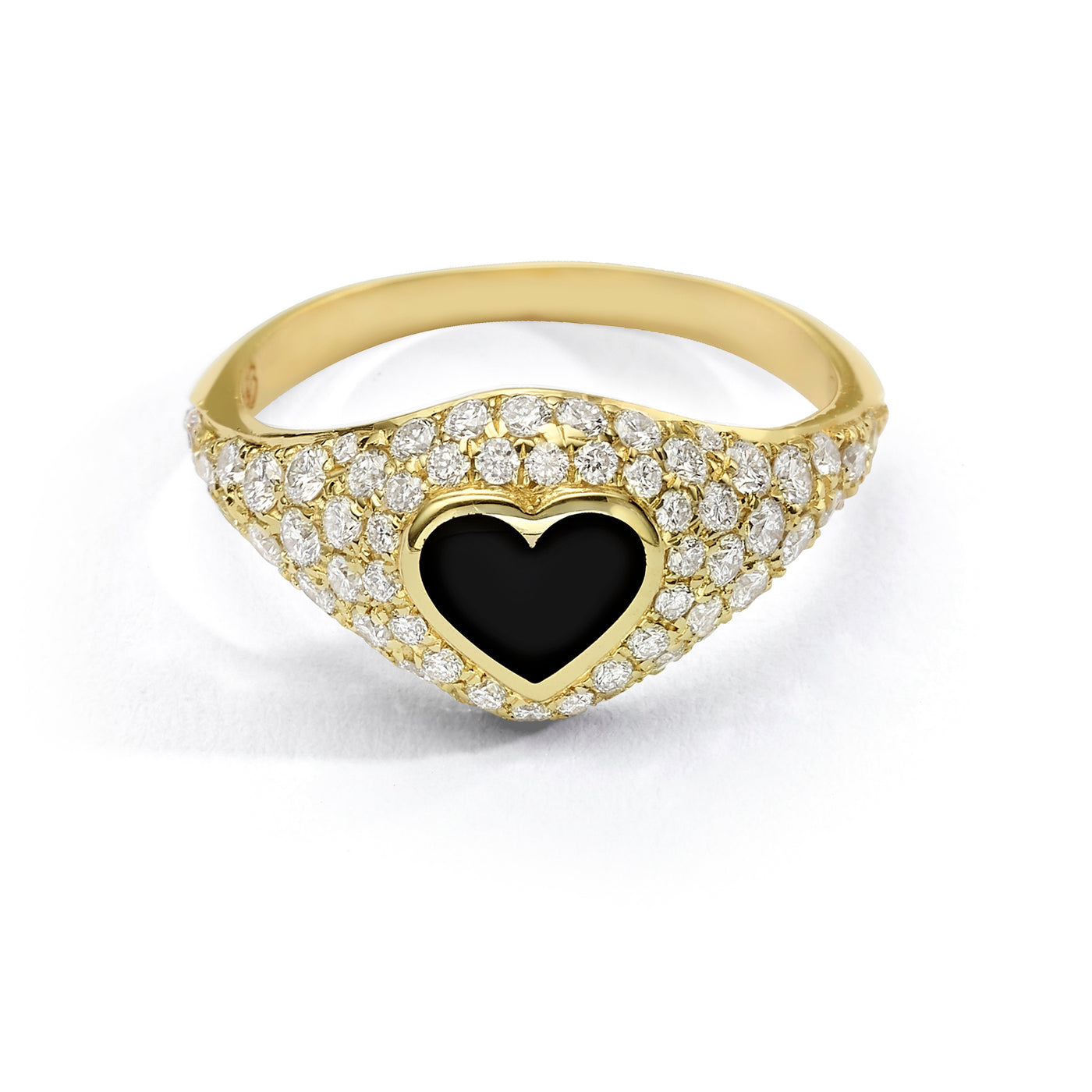 Heart Pinky Ring diamonds