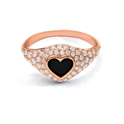 Heart Pinky Ring diamonds