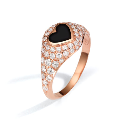 Heart Pinky Ring diamonds