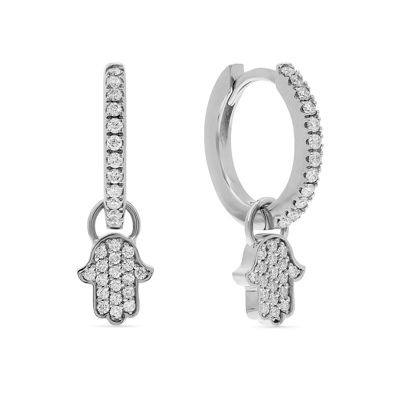 Midi Gypsy hearts earrings - diamonds HAMSA