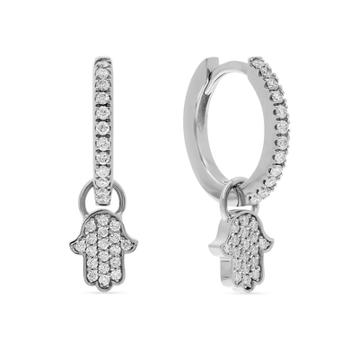 Midi Gypsy hearts earrings - diamonds HAMSA