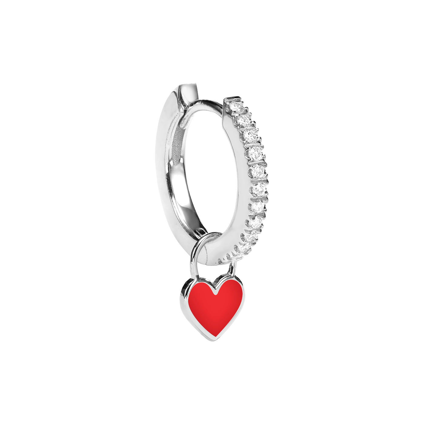 Single Midi Gypsy hearts earring - Red