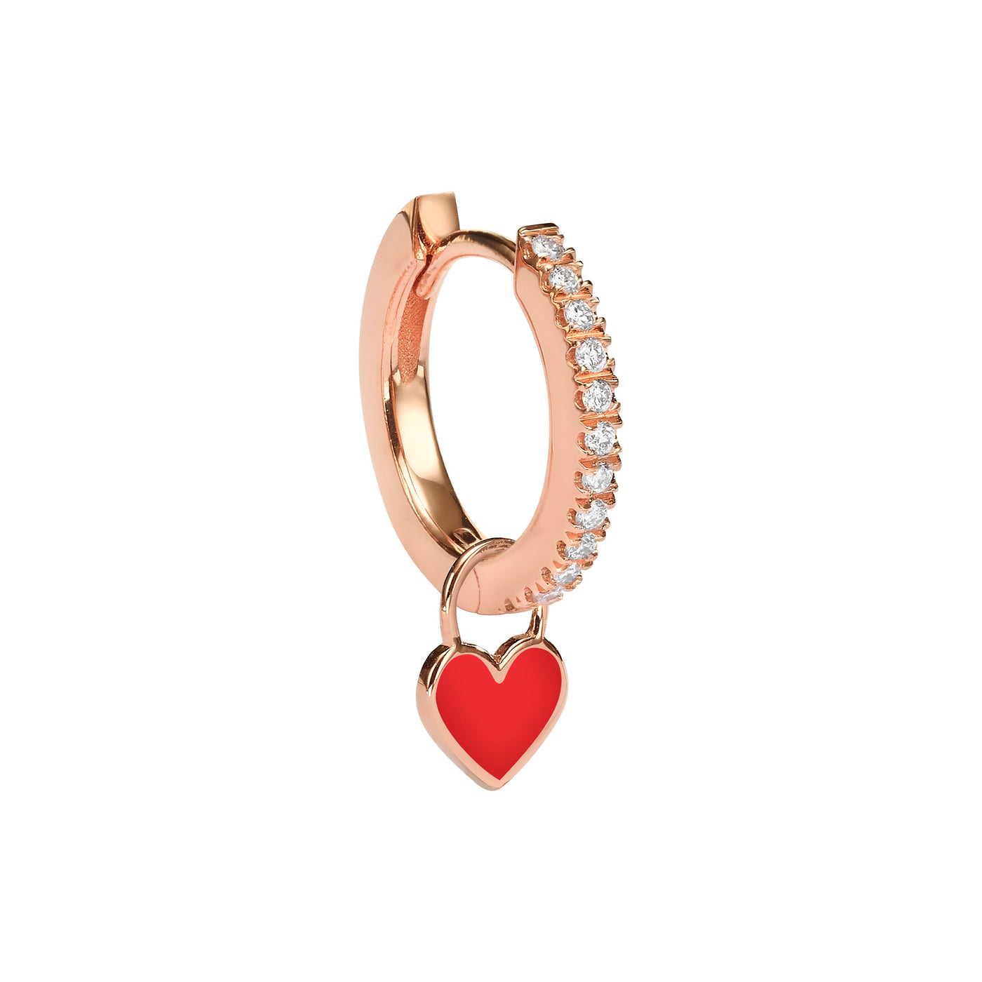 Single Midi Gypsy hearts earring - Red