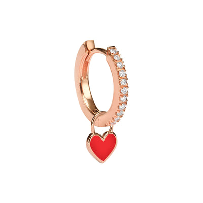 Single Midi Gypsy hearts earring - Red